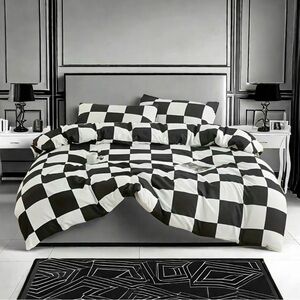 Checkered Black and White Bedding Set
